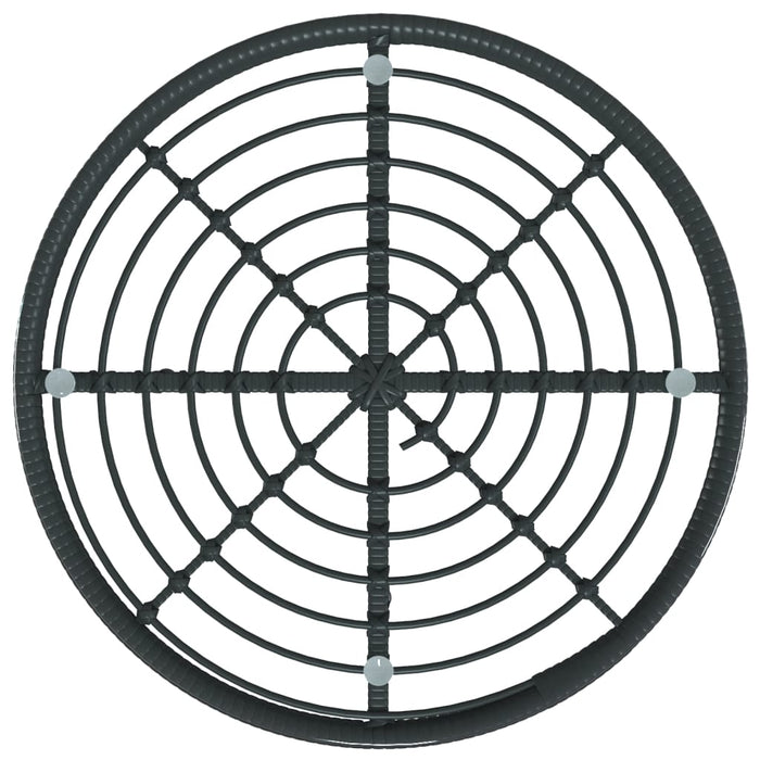 Tavolo da Pranzo Nero Ø80 cm Vetro Temperato e Acciaio 319437