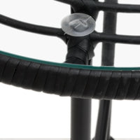 Tavolo da Pranzo Nero Ø80 cm Vetro Temperato e Acciaio 319437