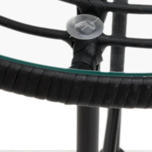 Tavolo da Pranzo Nero Ø80 cm Vetro Temperato e Acciaio 319437