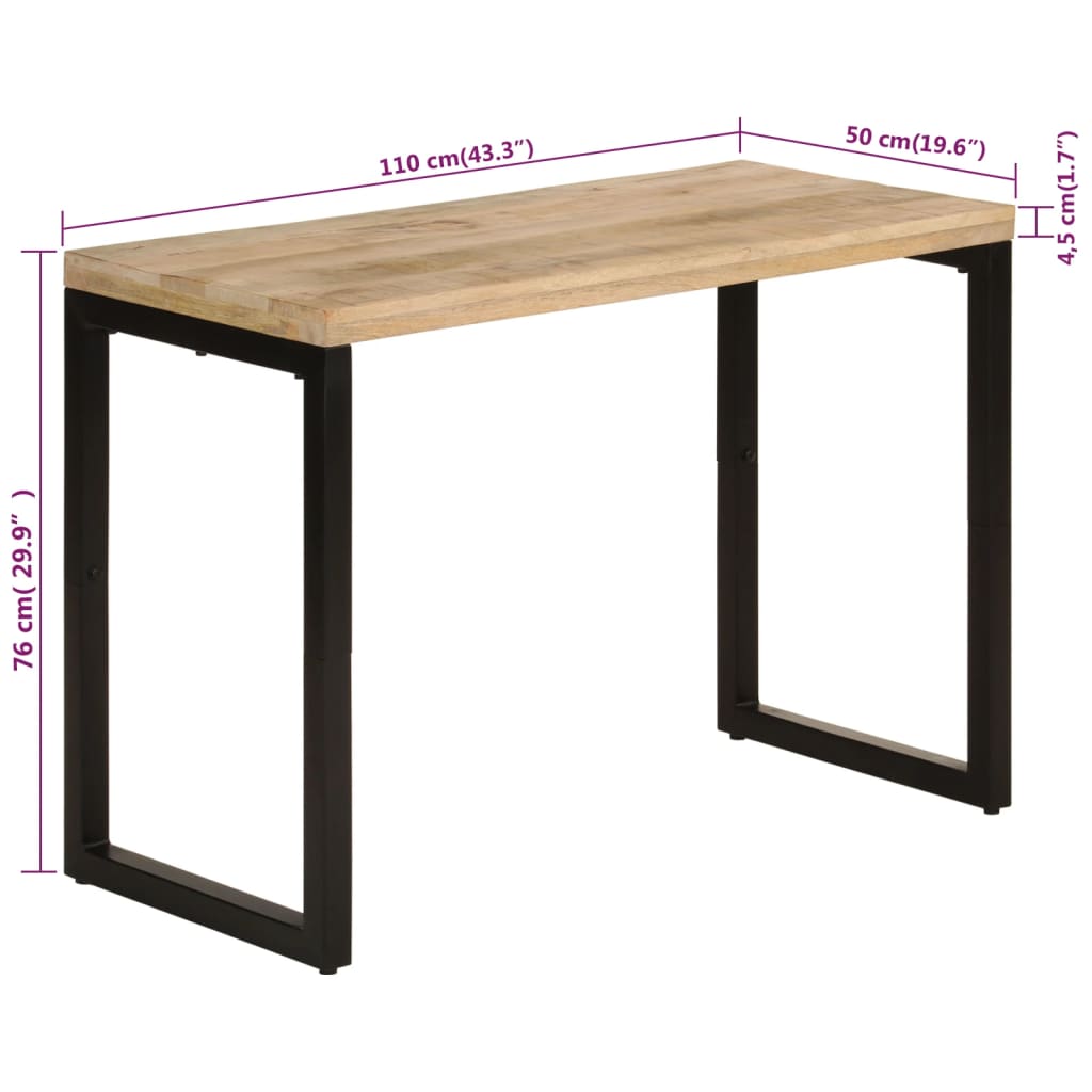 Tavolo da Pranzo 110x50x76 cm in Legno Massello di Mango 350679