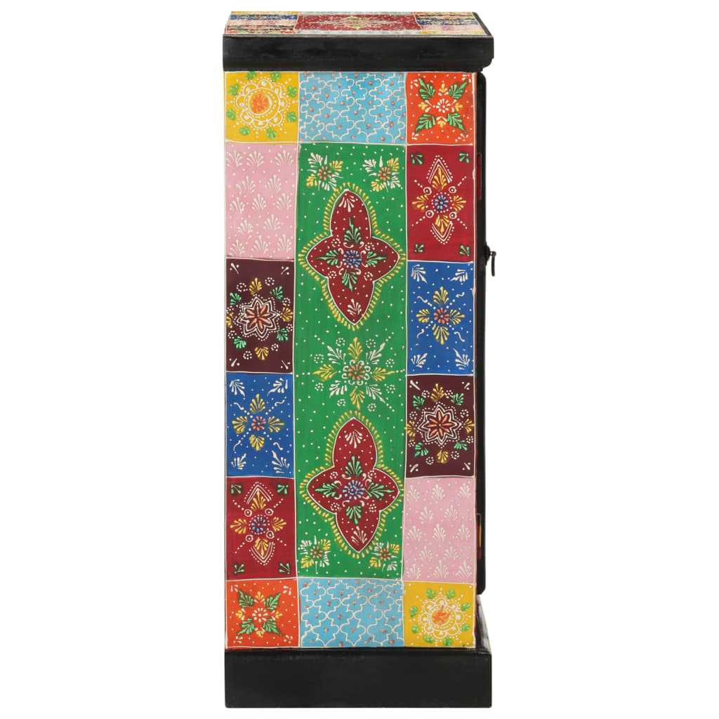 Credenza Dipinta Mano con Ante 53x30x75 cm Legno Massello Mango 350681