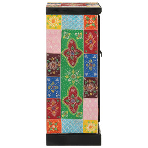 Credenza Dipinta Mano con Ante 53x30x75 cm Legno Massello Mango 350681