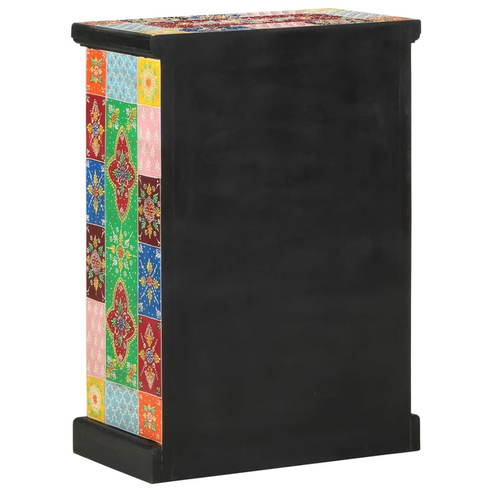 Credenza Dipinta Mano con Ante 53x30x75 cm Legno Massello Mango 350681