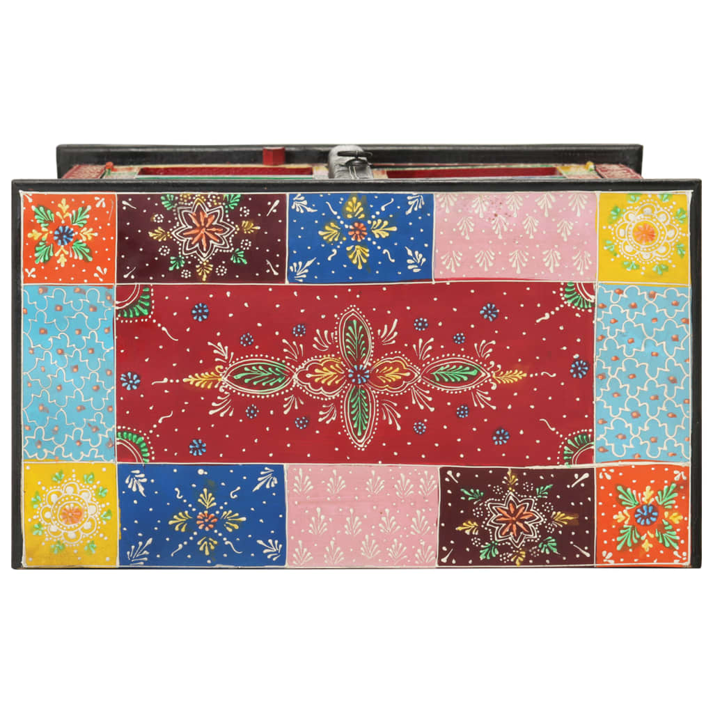 Credenza Dipinta Mano con Ante 53x30x75 cm Legno Massello Mango 350681