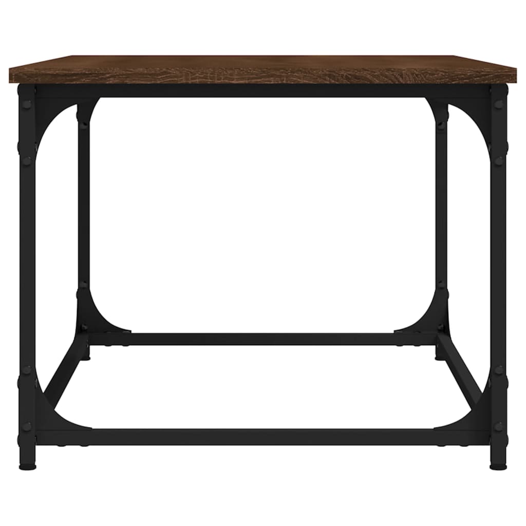 Tavolino Rovere Marrone 80x50x40cm in Legno Multistrato e Ferro cod mxl 20011
