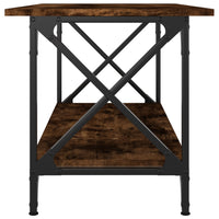 Tavolino Rovere Fumo 80x45x45 cm in Legno Multistrato e Ferro 823324