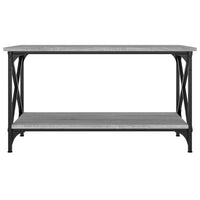 Tavolino Grigio Sonoma 80x45x45cm in Legno Multistrato e Ferro 823325