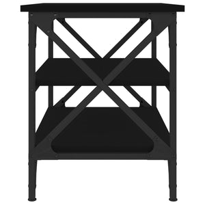 Tavolino Nero 55x38x45 cm in Legno Multistrato 823332