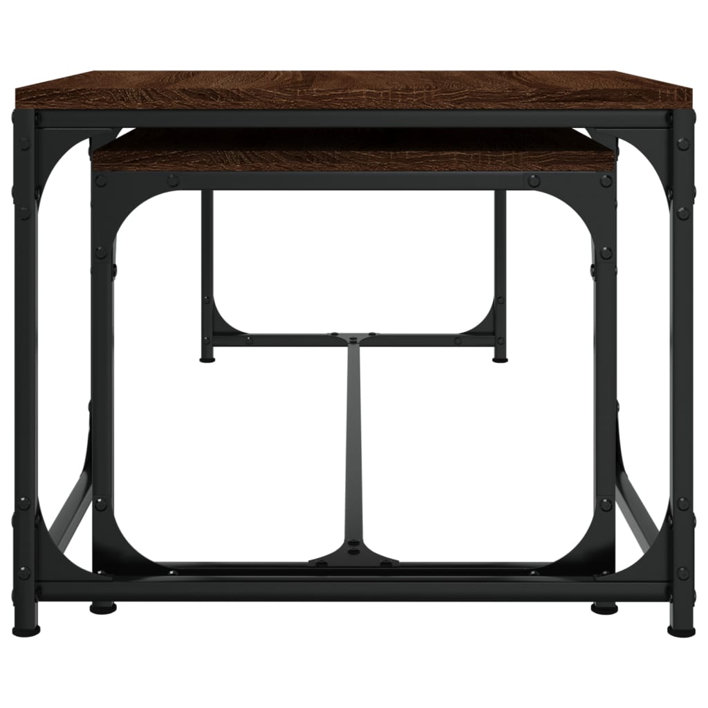 Tavolini da Salotto 2 pz Rovere Marrone in Legno Multistrato 823341