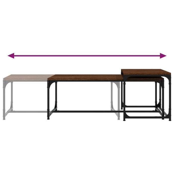 Tavolini da Salotto 2 pz Rovere Marrone in Legno Multistrato 823341