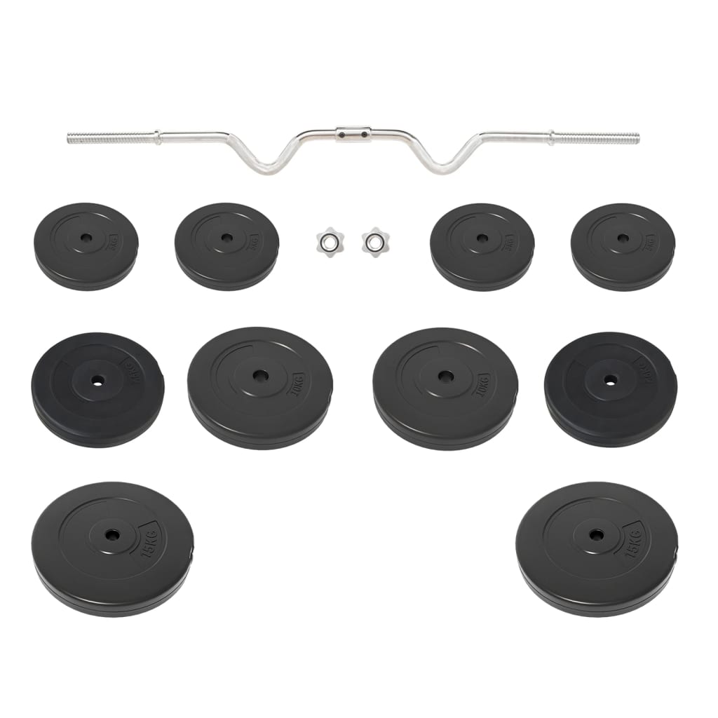 Bilanciere Curvo con Dischi 90 kg 3145023