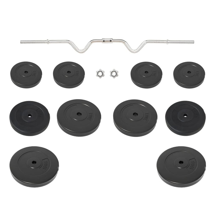 Bilanciere Curvo con Dischi 90 kg 3145023