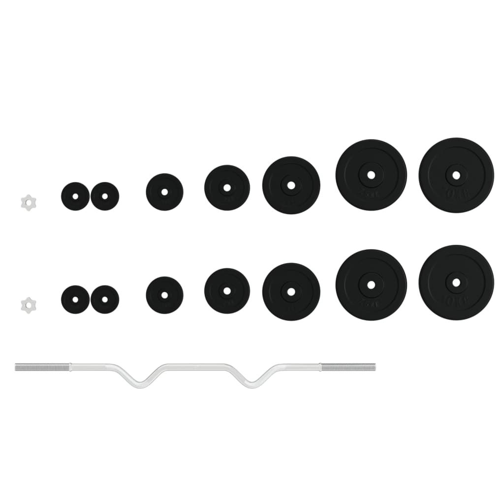 Set Bilanciere con Dischi 60 kg in Ghisa e Acciaio Cromato 3145036