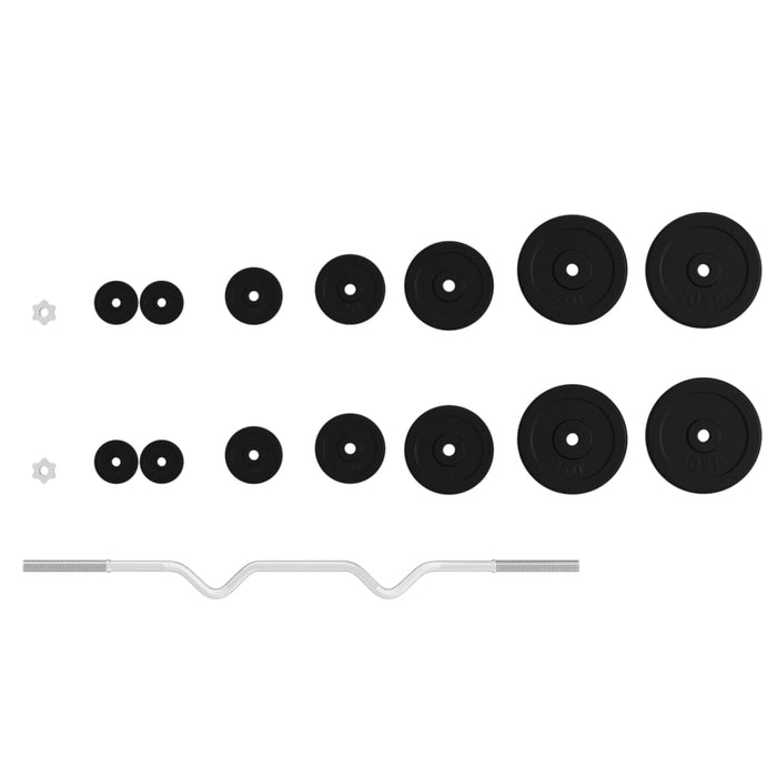 Set Bilanciere con Dischi 60 kg in Ghisa e Acciaio Cromato 3145036