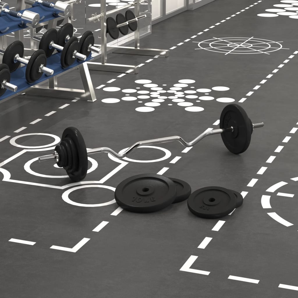 Set Bilanciere con Dischi 60 kg in Ghisa e Acciaio Cromato 3145036