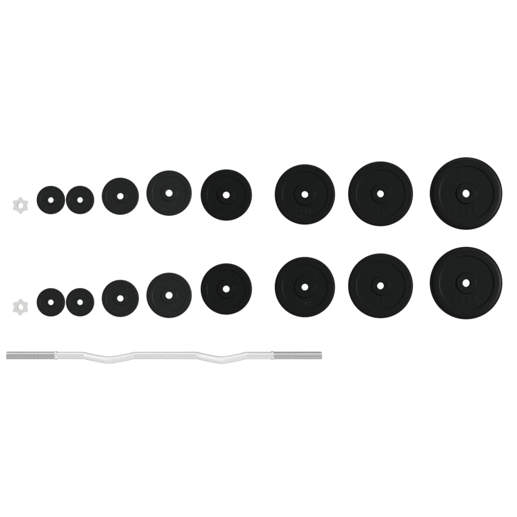 Set Bilanciere con Dischi 90 kg in Ghisa e Acciaio Cromato 3145039