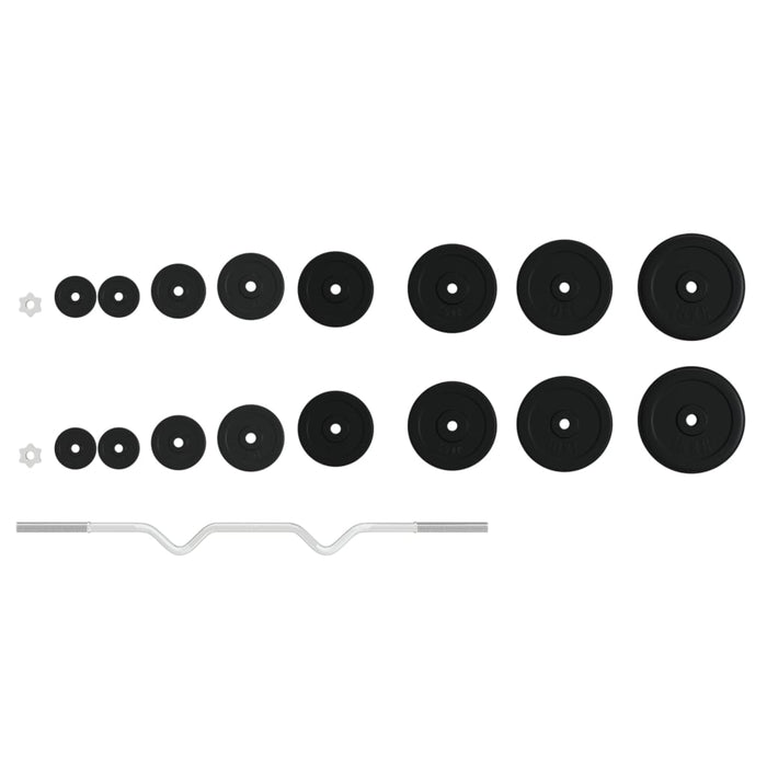 Set Bilanciere con Dischi 90 kg in Ghisa e Acciaio Cromato 3145040