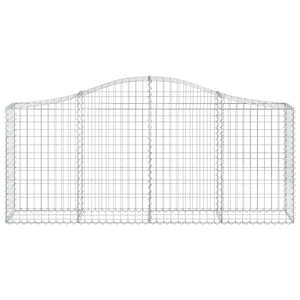 Gabbione cesti ad arco muro di contenimento gabbia recinzione 13 pz 200 x 30 x 80/100 cm ferro zincato Argento 02_0040365