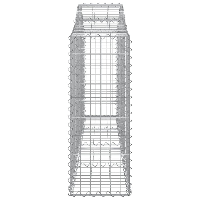 Gabbione cesti ad arco muro di contenimento gabbia recinzione 13 pz 200 x 30 x 80/100 cm ferro zincato Argento 02_0040365