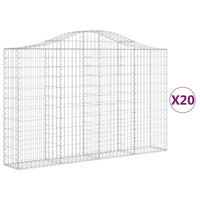 Cesti Gabbioni ad Arco 20 pz 200x30x120/140 cm Ferro Zincato 3145466