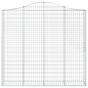 Gabbione cesti ad arco muro di contenimento gabbia recinzione 5 pz 200 x 30 x 180/200 cm ferro zincato Argento 02_0040875