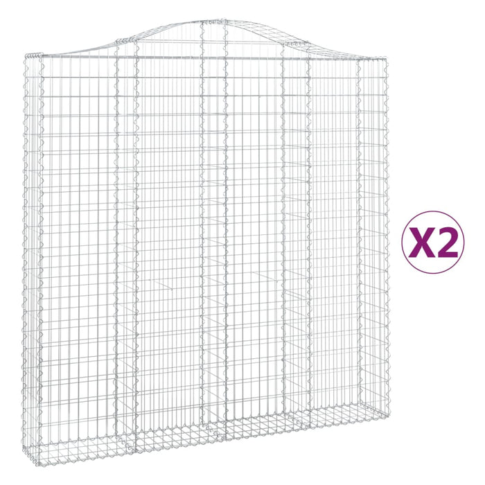 Cesti Gabbioni ad Arco 2 pz 200x30x200/220 cm Ferro Zincato 3145535