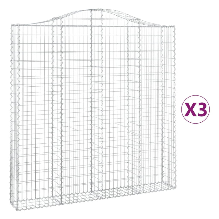 Cesti Gabbioni ad Arco 3 pz 200x30x200/220 cm Ferro Zincato 3145536