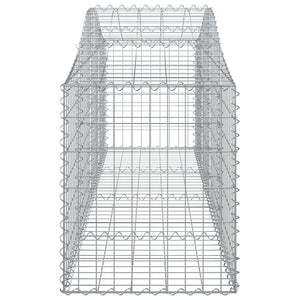 Gabbione cesti ad arco muro di contenimento gabbia recinzione 30 pz 200 x 50 x 60/80 cm ferro zincato Argento 02_0040835