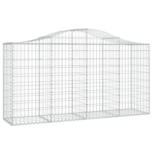 Set 4 cestini per gabbioni recinzione a gabbia muro di contenimento ad arco 200 x 50 x 100/120 cm ferro zincato Argento 02_0041436