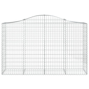 Gabbione cesti ad arco muro di contenimento gabbia recinzione 3 pz 200 x 50 x 120/140 cm ferro zincato Argento 02_0040745