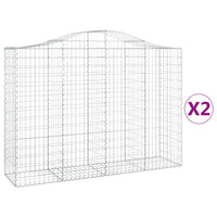 Cesti Gabbioni ad Arco 2 pz 200x50x140/160 cm Ferro Zincato 3145682