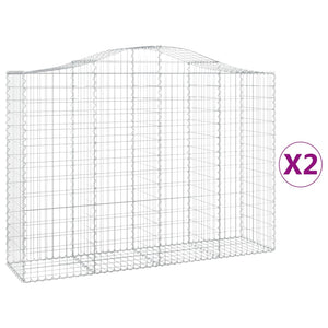 Cesti Gabbioni ad Arco 2 pz 200x50x140/160 cm Ferro Zincato 3145682