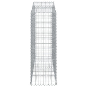 Gabbione cesti ad arco muro di contenimento gabbia recinzione 5 pz 200 x 50 x 140/160 cm ferro zincato Argento 02_0040889