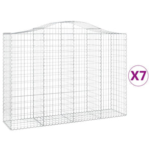 Cesti Gabbioni ad Arco 7 pz 200x50x140/160 cm Ferro Zincato 3145687