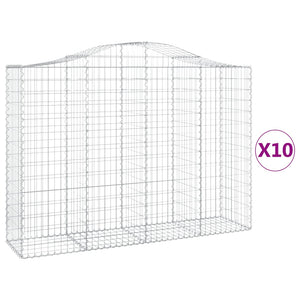 Cesti Gabbioni ad Arco 10 pz 200x50x140/160 cm Ferro Zincatocod mxl 75994