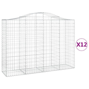 Cesti Gabbioni ad Arco 12 pz 200x50x140/160 cm Ferro Zincato 3145692