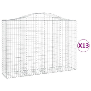 Cesti Gabbioni ad Arco 13 pz 200x50x140/160 cm Ferro Zincatocod mxl 99984