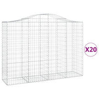 Cesti Gabbioni ad Arco 20 pz 200x50x140/160 cm Ferro Zincato