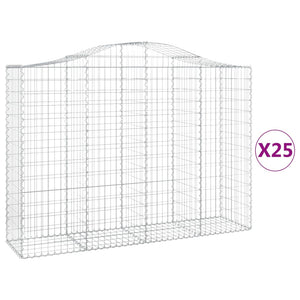 Cesti Gabbioni ad Arco 25 pz 200x50x140/160 cm Ferro Zincatocod mxl 99979