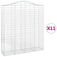 Cesti Gabbioni ad Arco 11 pz 200x50x220/240 cm Ferro Zincatocod mxl 99987