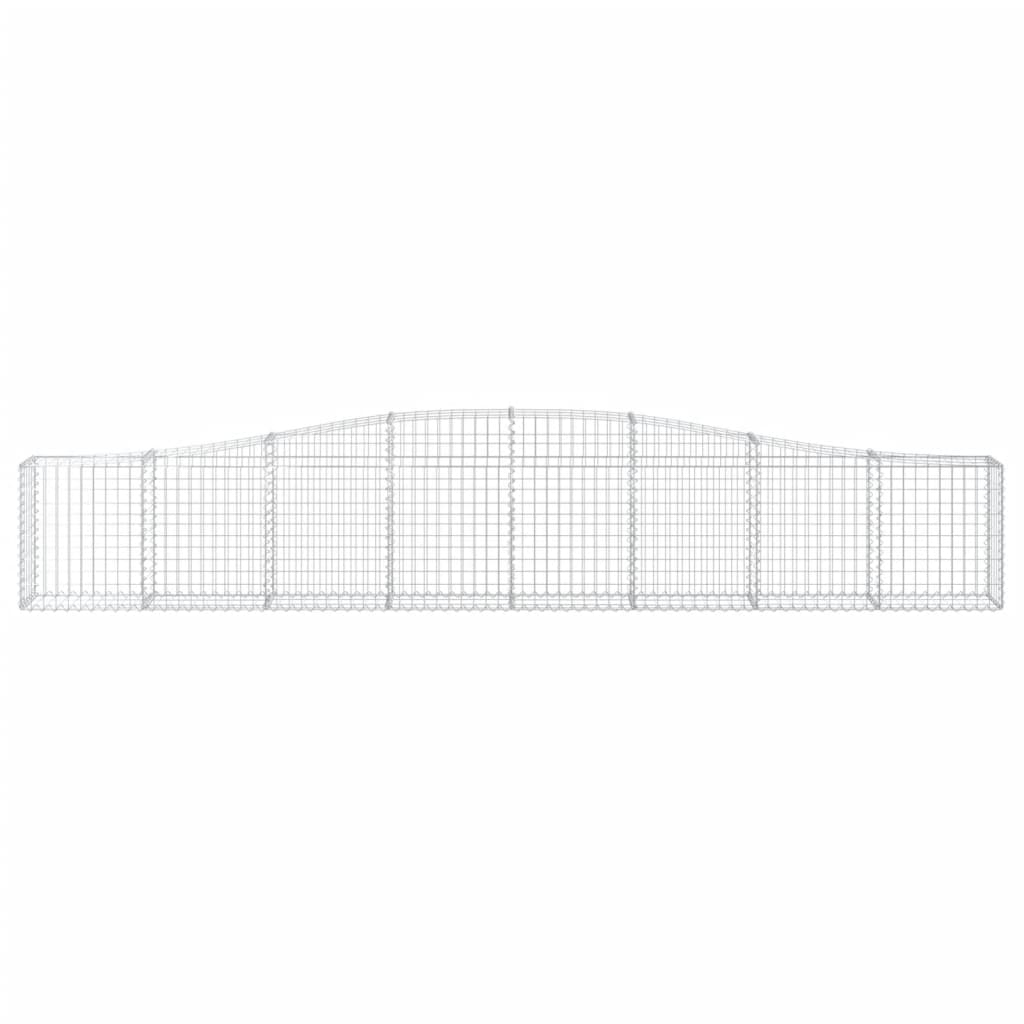 Gabbione cesti ad arco muro di contenimento gabbia recinzione 5 pz 400 x 30 x 60/80 cm ferro zincato Argento 02_0040933