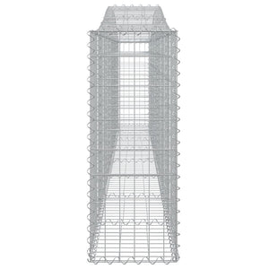 Gabbione cesti ad arco muro di contenimento gabbia recinzione 5 pz 400 x 30 x 80/100 cm ferro zincato Argento 02_0040936