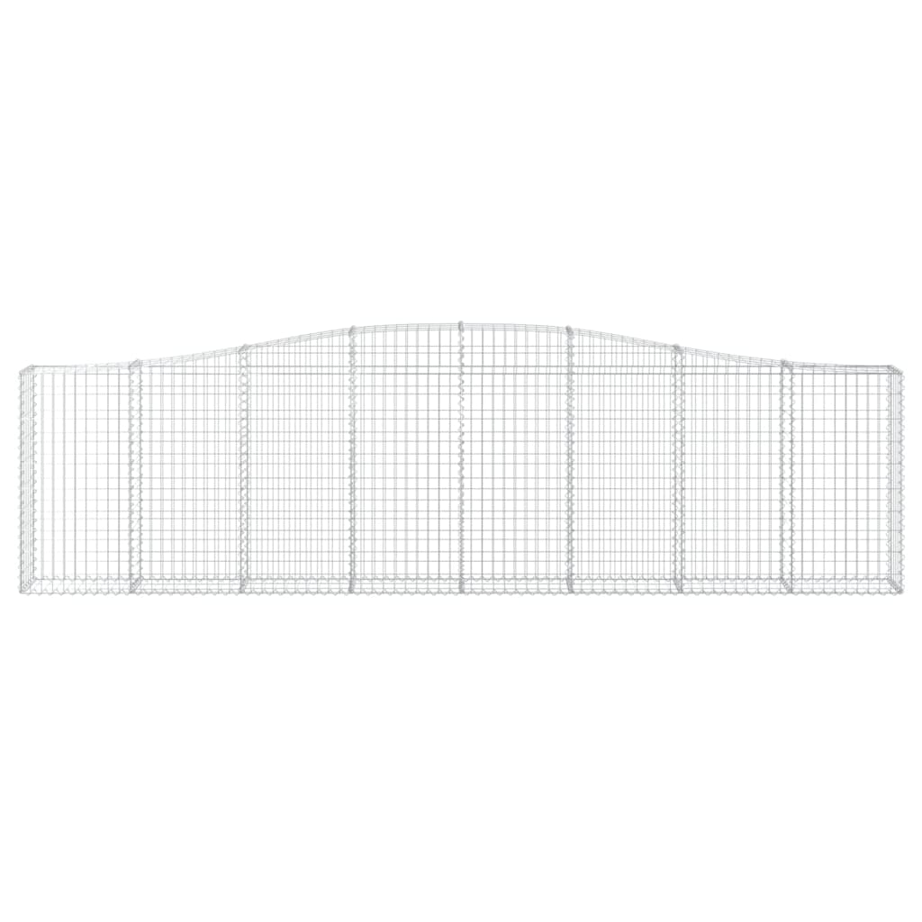 Gabbione cesti ad arco muro di contenimento gabbia recinzione 3 pz 400 x 30 x 100/120 cm ferro zincato Argento 02_0040781