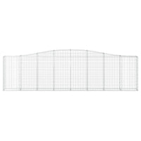 Set 9 cestini per gabbioni recinzione a gabbia muro di contenimento ad arco 400 x 30 x 100/120 cm ferro zincato Argento 02_0041291