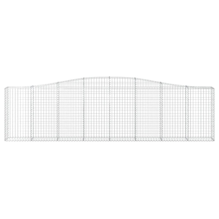 Gabbione cesti ad arco muro di contenimento gabbia recinzione 15 pz 400 x 30 x 100/120 cm ferro zincato Argento 02_0040443