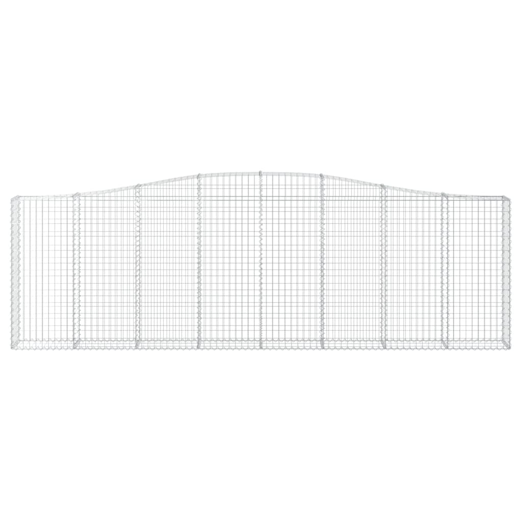 Set 2 cestini per gabbioni recinzione a gabbia muro di contenimento ad arco 400 x 30 x 120/140 cm ferro zincato Argento 02_0041385