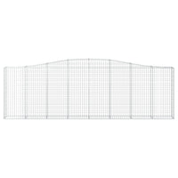 Set 4 cestini per gabbioni recinzione a gabbia muro di contenimento ad arco 400 x 30 x 120/140 cm ferro zincato Argento 02_0041476