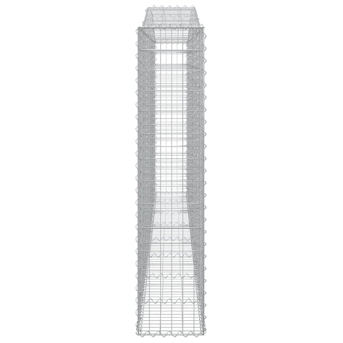 Gabbione cesti ad arco muro di contenimento gabbia recinzione 10 pz 400 x 30 x 140/160 cm ferro zincato Argento 02_0040274