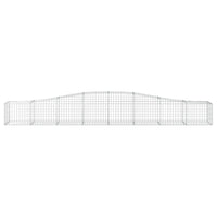 Gabbione cesti ad arco muro di contenimento gabbia recinzione 3 pz 400 x 50 x 40/60 cm ferro zincato Argento 02_0040811