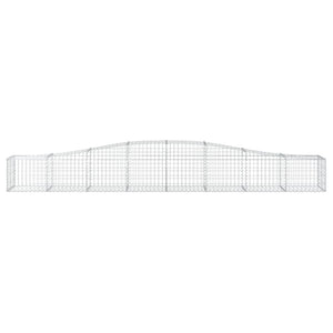 Gabbione cesti ad arco muro di contenimento gabbia recinzione 5 pz 400 x 50 x 40/60 cm ferro zincato Argento 02_0040952